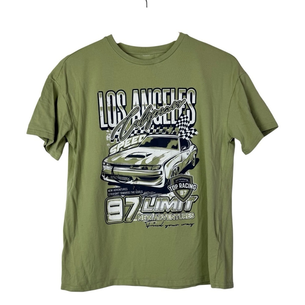 Boutique‎ Green Los Angeles 97 Limit Racing Crewneck Short Sleeve T-Shirt S